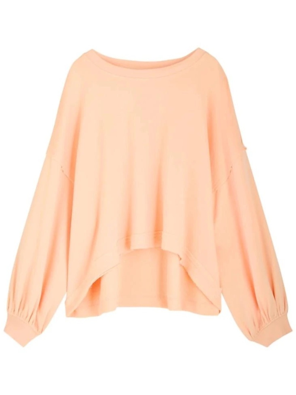 Free People Peach Oversized Raw-Hem Sweatshirt Size M - Picture 2 of 11